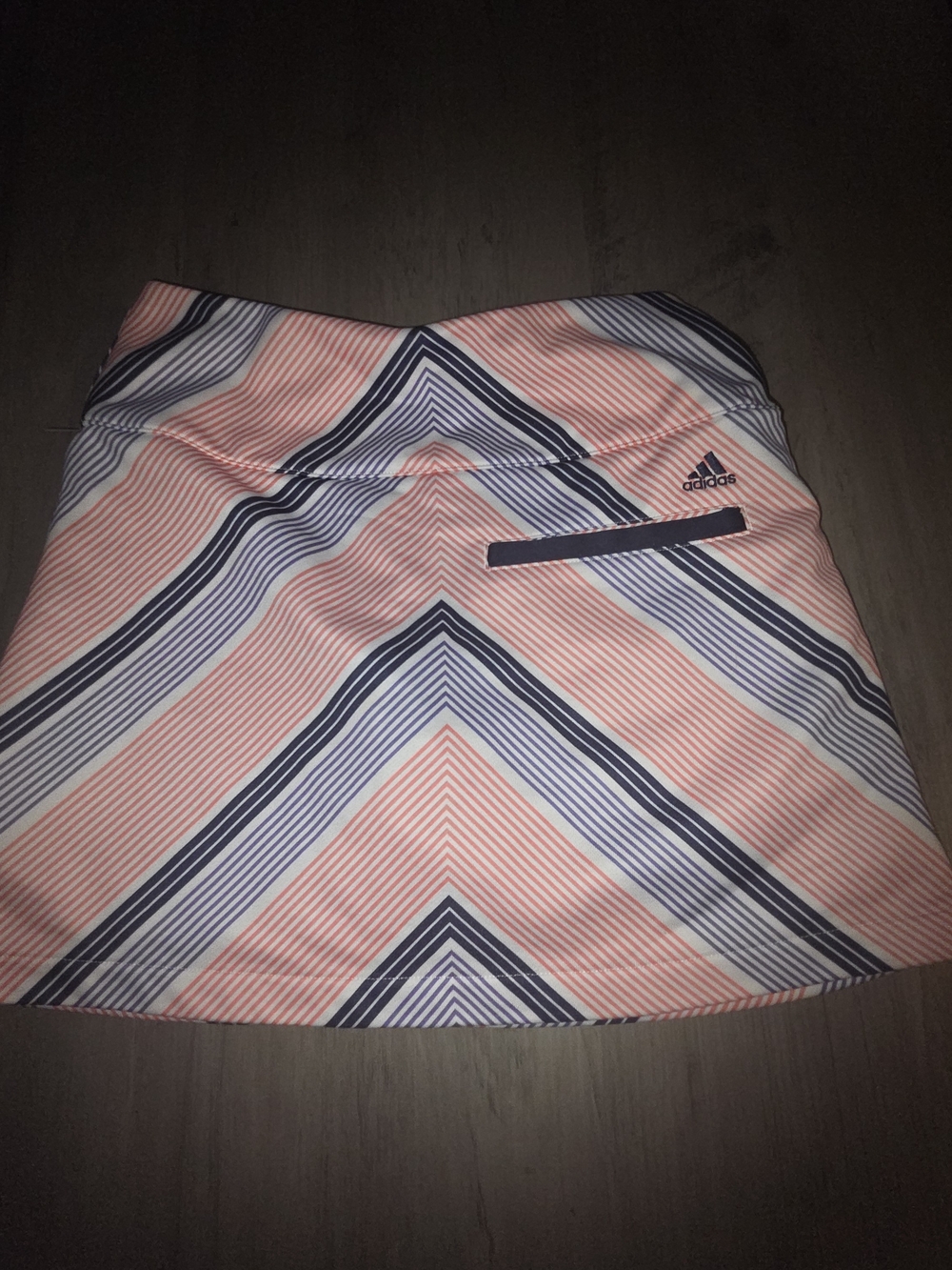 adidas Coral and Navy Chevron Print Skort - Picture 6 of 6